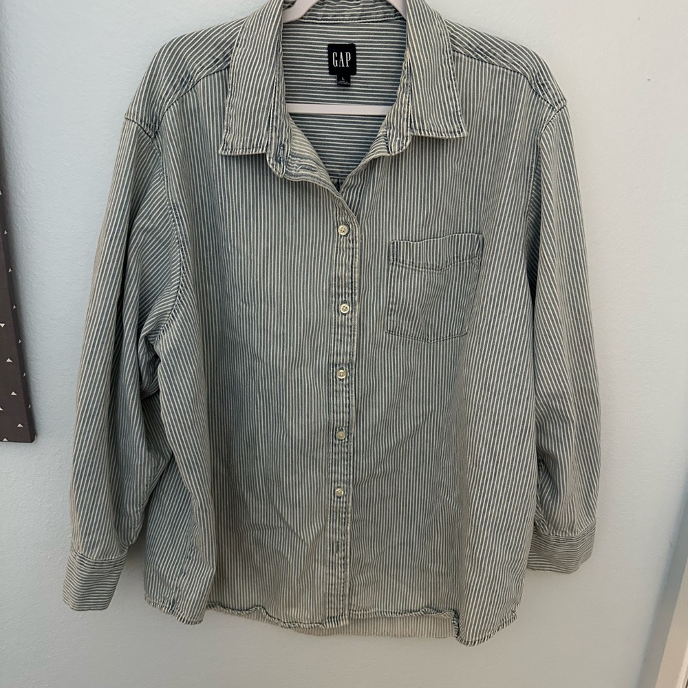 Gap denim stripe big shirt